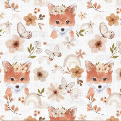 Printed Cotton TABATHA White / Orange Tones